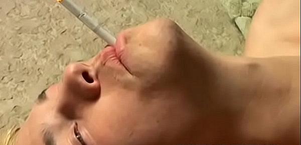 Three cigarette smokers anal fucking after Jacuzzi blowjob